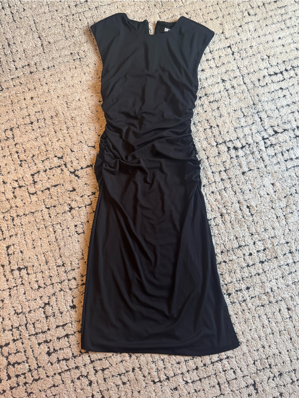 DKNY Black Ruched Midi dress